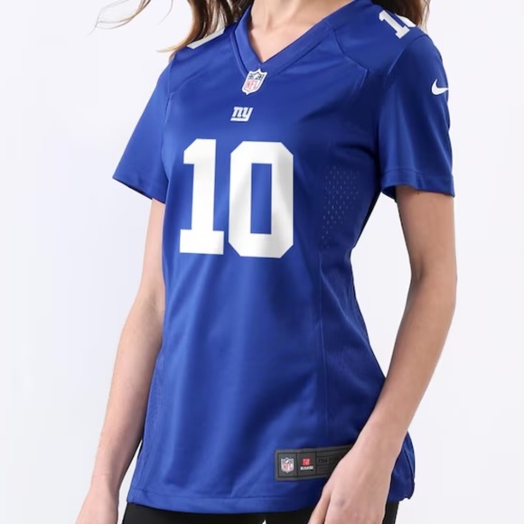 NFL Nike New York Giants Eli Manning #10 Royal Blue Game Jersey V-Neck - Picture 1 of 9